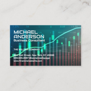 Tarjeta De Visita Sector Financiero   Gráficos de Datos