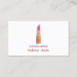 Tarjeta De Visita Secuencia de acuarela de lápiz labial de maquillaj