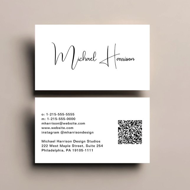 Tarjeta De Visita Secuencia de comandos de firma moderna QR Code Pro (Subido por el creador)