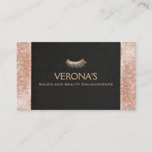 Tarjeta De Visita Secuencias de Faux Eyelash Gold