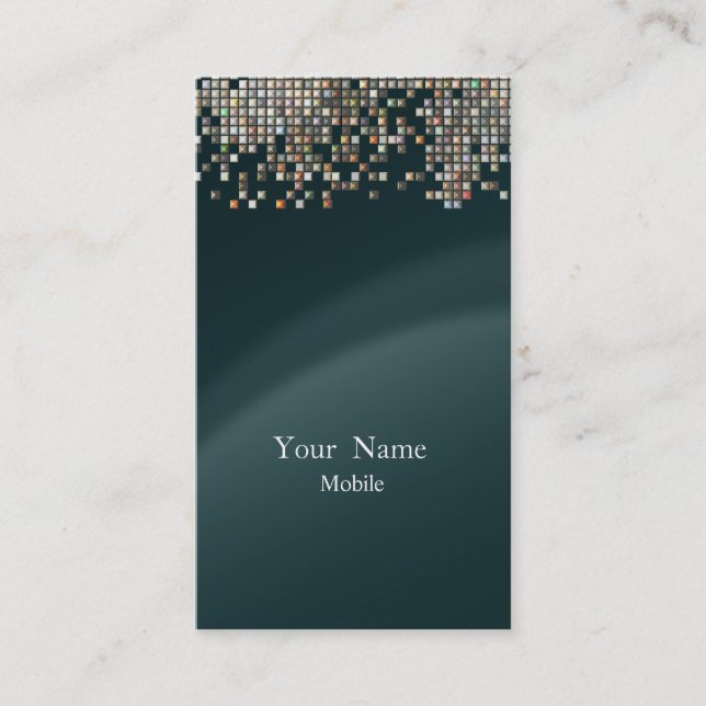 Tarjeta De Visita Secuencias elegantes Verde oscuro (Anverso)