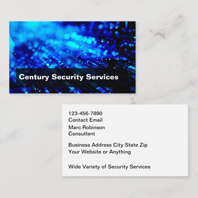 Tarjeta De Visita Security Services Modern Abstract (Anverso / Reverso)