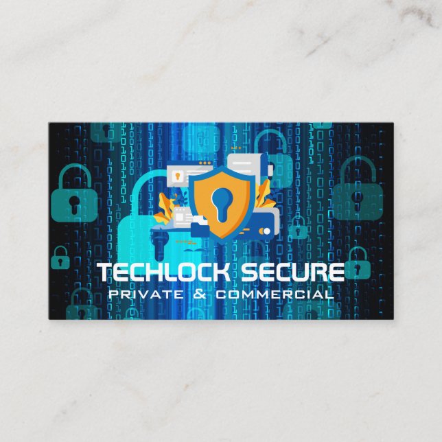 Tarjeta De Visita Security Tech Camera | Padlocks Coding (Anverso)