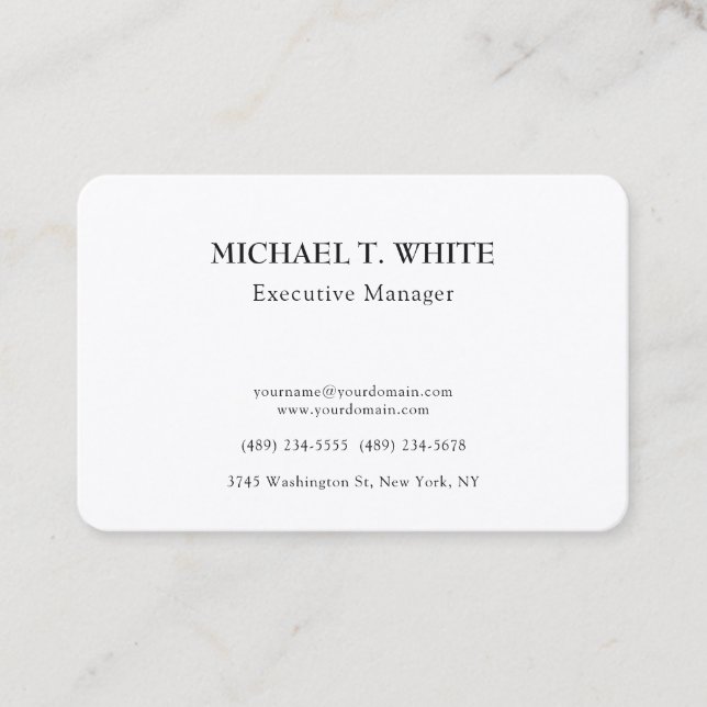 Tarjeta De Visita Seda Clásica Minimalista Profesional Elegante (Anverso)