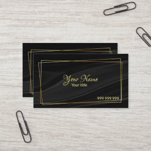 Tarjeta De Visita Seda negra elegante