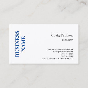 Tarjeta De Visita Seda Premium Azul Blanco Minimalista Moderno