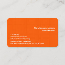 Tarjeta De Visita Seda Premium de Cuadrados Naranjas Moderna Elegant