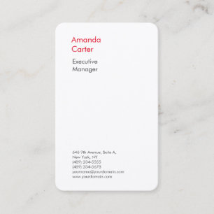 Tarjeta De Visita Seda premium elegante blanco llano minimalista mod