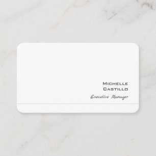 Tarjeta De Visita Seda Premium Liso Femenino Minimalista Blanco