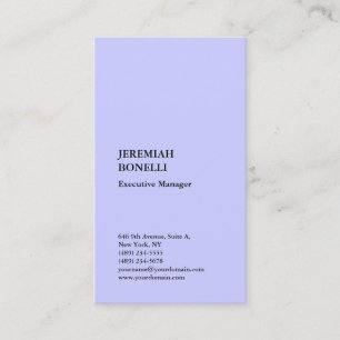Tarjeta De Visita Seda premium minimalista azul perwinkle