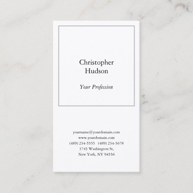 Tarjeta De Visita Seda Premium profesional en blanco y negro (Anverso)