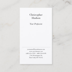 Tarjeta De Visita Seda Premium profesional en blanco y negro
