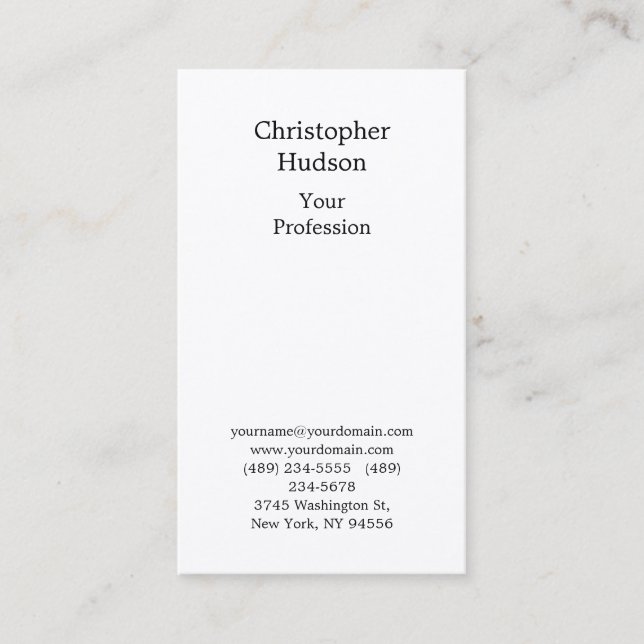 Tarjeta De Visita Seda Premium profesional en blanco y negro (Anverso)