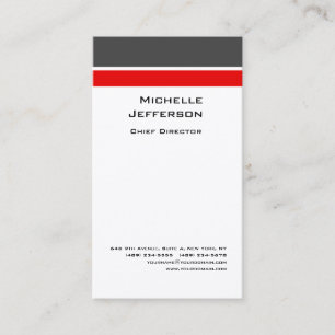 Tarjeta De Visita Seda Profesional Moderno Gris Rojo Blanco