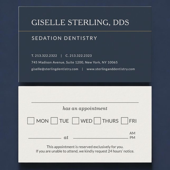 Tarjeta De Visita Sedation Dentistry Office Appointment Reminder (Subido por el creador)