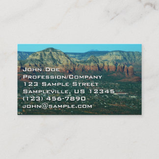 Tarjeta De Visita Sedona y la roca de la olla de café desde arriba