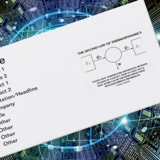 Tarjeta De Visita Segunda Ley De Sistema Termodinámico Aislado