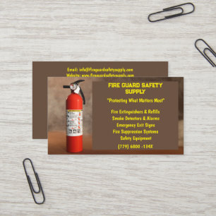 Tarjeta De Visita Seguridad contra incendios de extinguidores de inc