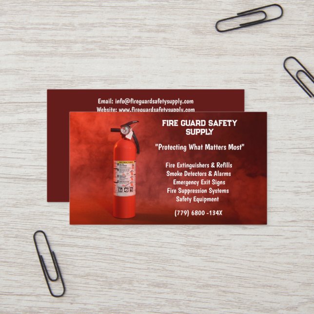 Tarjeta De Visita Seguridad contra incendios de humo y extinción de  (Anverso/Reverso In Situ)