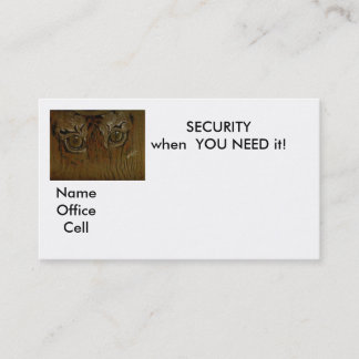 Tarjeta De Visita ¡SEGURIDAD cuando USTED LO NECESITA! ,