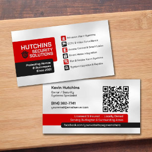 Tarjeta De Visita Seguridad de Hogar Inteligente y Vigilancia CCTV