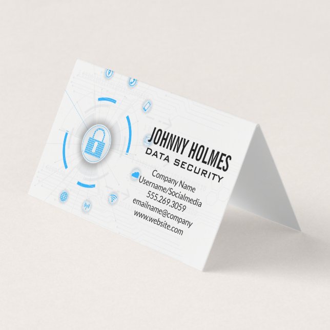 Tarjeta De Visita Seguridad de red | Protección cibernética (Anverso)