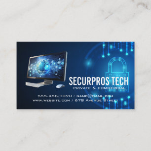 Tarjeta De Visita Seguridad Digital   Tecnología Cibernética   IA