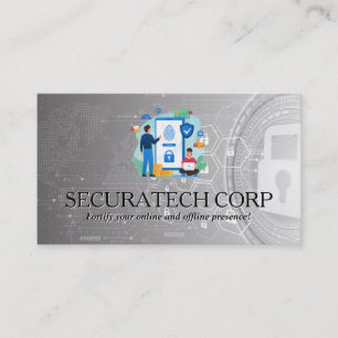 Tarjeta De Visita Seguridad en línea   Tecnología moderna