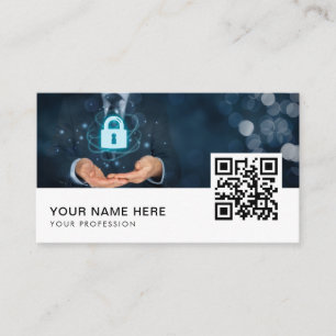 Tarjeta De Visita Seguridad informática de internet código QR