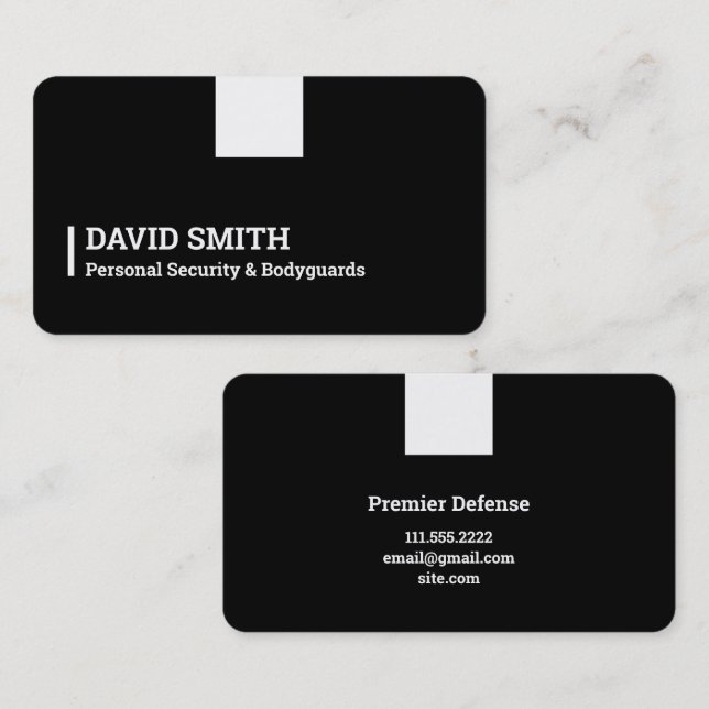 Tarjeta De Visita Seguridad personal del guardaespaldas (Anverso / Reverso)