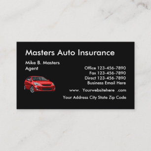 Tarjeta De Visita Seguro Automotriz Moderno