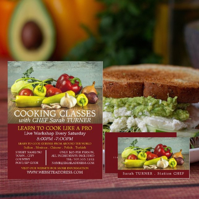 Tarjeta De Visita Selección de vegetales, Chef, Cocina (Subido por el creador)