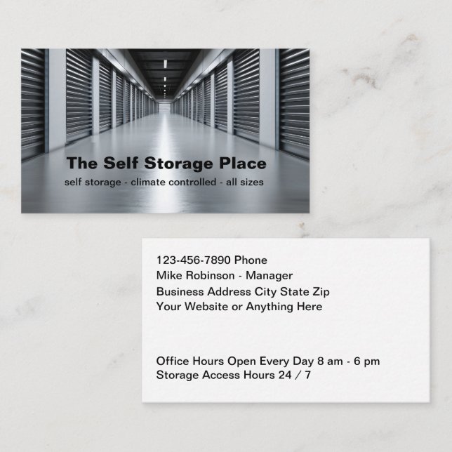 Tarjeta De Visita Self Storage Theme Business Cards  (Anverso / Reverso)