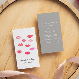 Tarjeta De Visita Sellado con un beso   Artista de maquillaje vertic