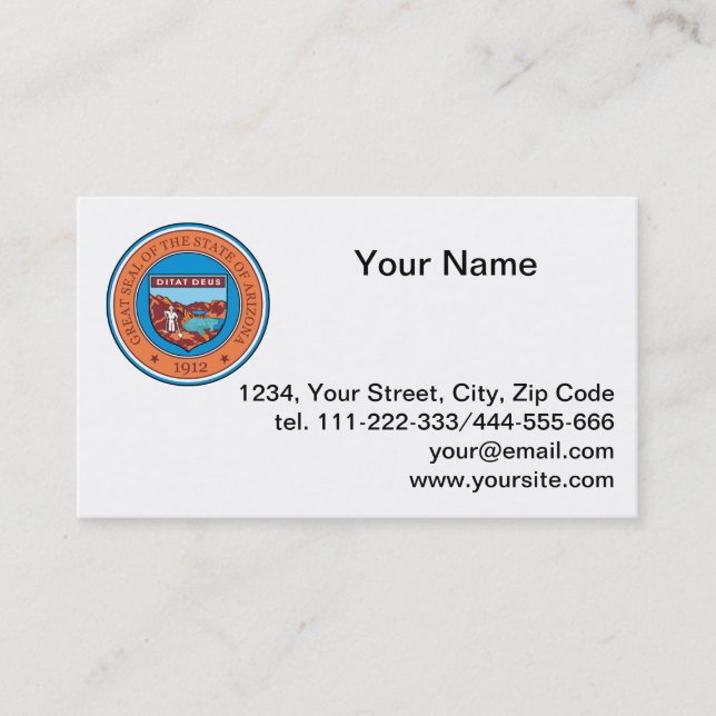 Tarjeta De Visita Sello de Arizona (Anverso)