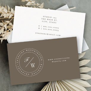 Tarjeta De Visita Sello de Círculo de Monograma Doble Clásico Minima