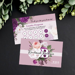 Tarjeta De Visita Sello de fidelidad del servicio floral Dusty Mauve