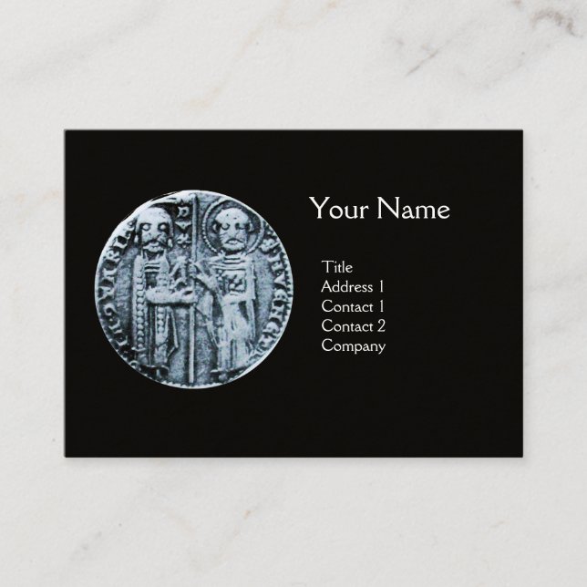 Tarjeta De Visita SELLO DE LA PLANTILLA DE KNIGHTS MONOGRAM Kraft Pa (Anverso)