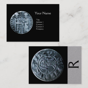 Tarjeta De Visita SELLO DE LA PLANTILLA DE KNIGHTS MONOGRAM Papel gr