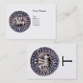 Tarjeta De Visita SELLO DE LA PLANTILLA DE KNIGHTS MONOGRAM Perla Bl