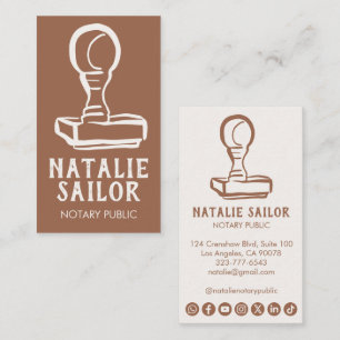 Tarjeta De Visita Sello de Logotipo de Madera Notario Público Icono 