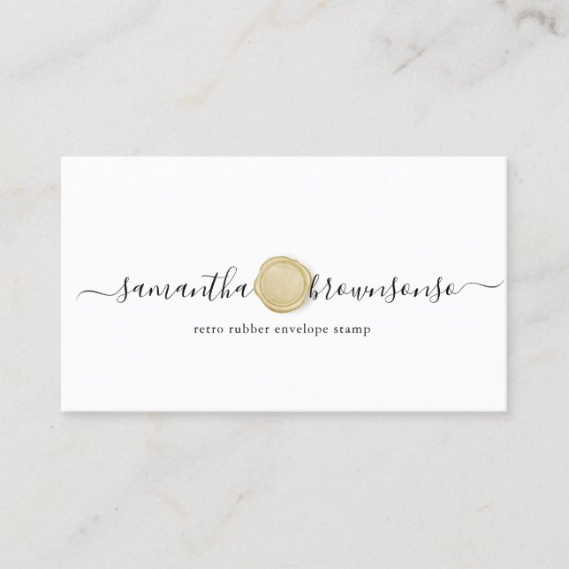 Tarjeta De Visita Sello de sobre de goma retro (Anverso)