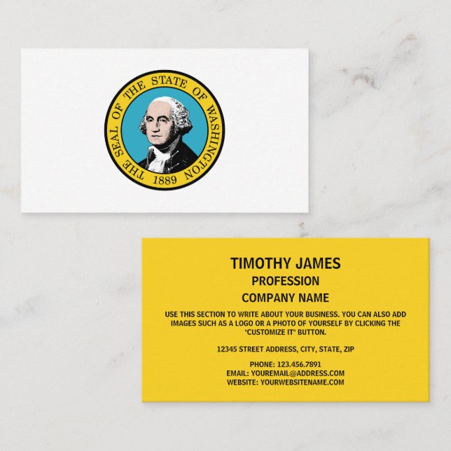 Tarjeta De Visita Sello de Washington, sello de Washington (Anverso / Reverso)