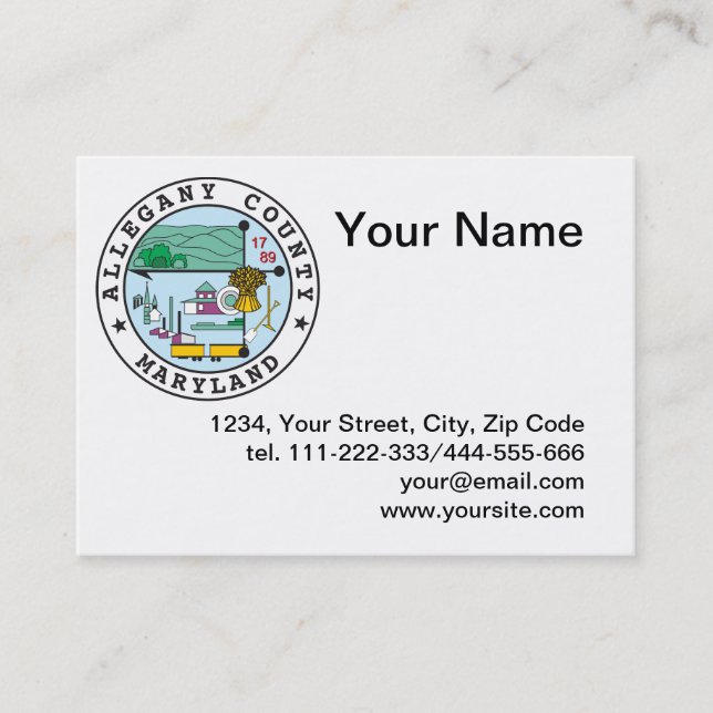 Tarjeta De Visita Sello del condado de Allegany (Anverso)