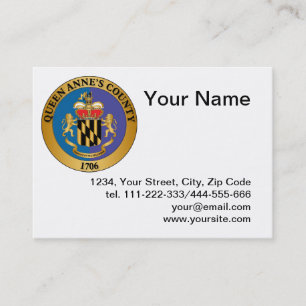 Tarjeta De Visita Sello del Condado de Queen Anne