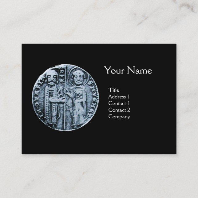 TARJETA DE VISITA SELLO DEL MONOGRAMA DE PLANTILLAS DE KNIGHTS (Anverso)