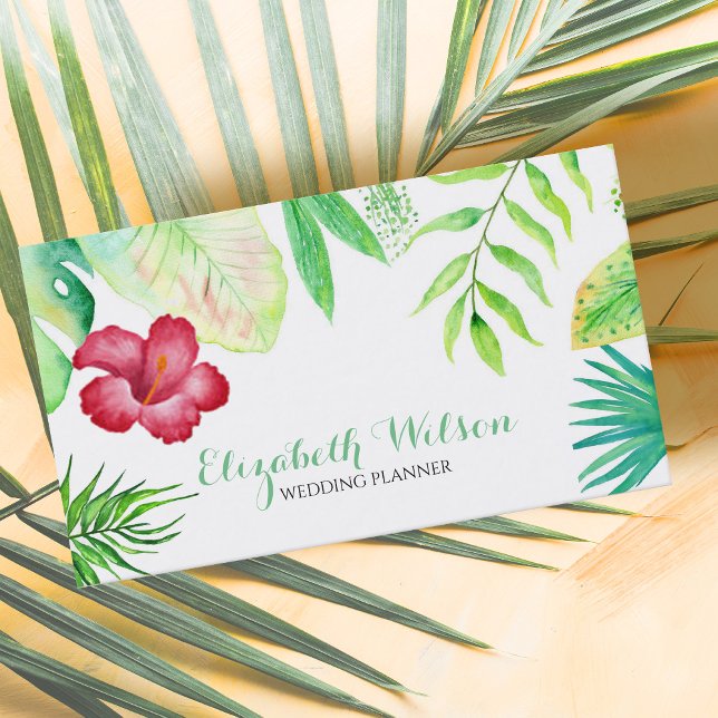 Tarjeta De Visita selva tropical color agua verde (Subido por el creador)