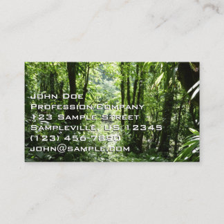 Tarjeta De Visita Selva tropical II dominicana de lluvia verde tropi