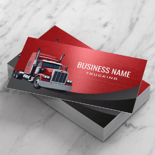 Tarjeta De Visita Semi Camión Profesional Camión Rojo Metalizado