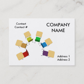 Tarjeta De Visita semi círculo de escritorios coloridos